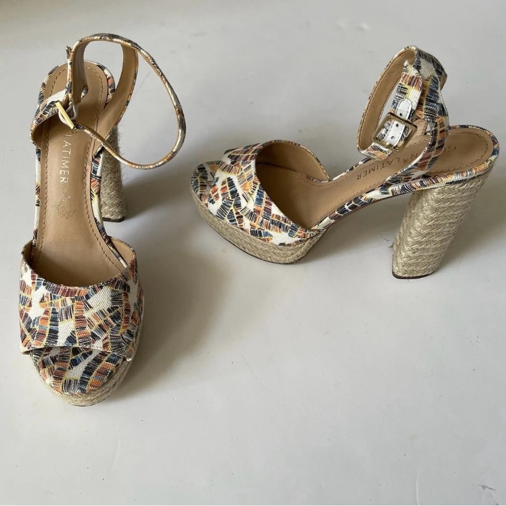 Gibson Latimer Luciana Multicolor Espadrille Platform Heels Sandals - Picture 7 of 11